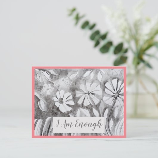 Inspiration Zitat: Ich bin genug Affirmationskarte Postkarte (Stehend Vorderseite)