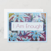 Inspiration Zitat: Ich bin genug Affirmationskarte Postkarte (Vorne/Hinten)