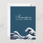 Inspiration Zitat Kunstdrucken "Ein glattes Meer" Postkarte (Vorne/Hinten)