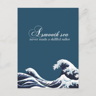 Inspiration Zitat Kunstdrucken "Ein glattes Meer"  Postkarte