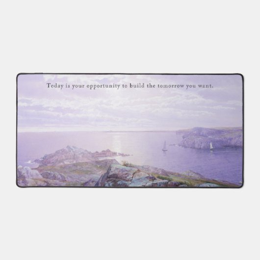 Inspiration Zitat Lila Blue Seascape Desk Mat Schreibtischunterlage (Vorderseite)