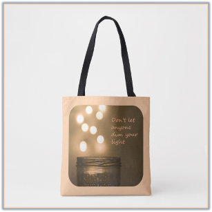Inspiration Zitat Mason Jar Lights Tasche