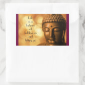 Inspiration Zitat mit einem Buddha-Bild Rechteckiger Aufkleber (Tasche)