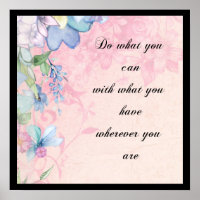 Inspiration Zitat mit Wildblumen Typografie