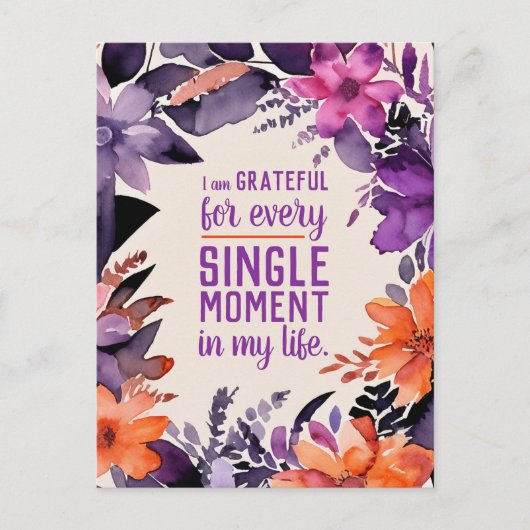 Inspiration Zitat Motivation Dankbarkeit Vielen Da Postkarte (Vorderseite)