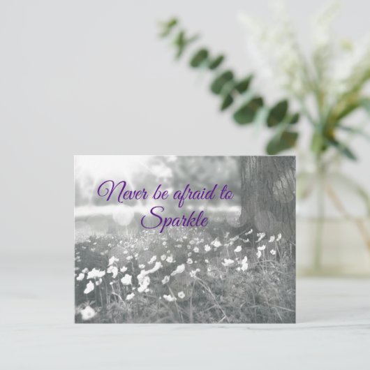 Inspiration Zitat nie abscheulich zu sparen Postkarte (Stehend Vorderseite)