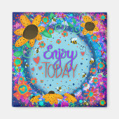 Inspiration Zitat Niedlich Trendy floral Hübsch Magnet (Vorne)