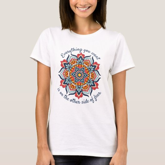 Inspiration Zitat Red Blue Mandala Dream Catcher T-Shirt (Vorderseite)