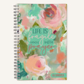 Inspiration Zitat Rosa Blumengebet Journal Notizblock (Vorderseite)