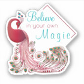 Inspiration Zitat Schöne Pfau Aufkleber (Vorderseite)