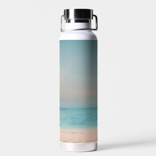 Inspiration Zitat SEIN HIER JETZT Strand Modern Trinkflasche (Rückseite)
