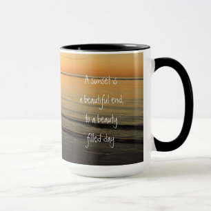 Inspiration Zitat Sonnenuntergang auf der Kaffee-T Tasse