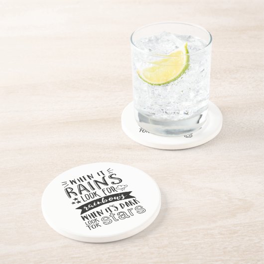 Inspiration Zitat suchen nach Star und Regenbogen Getränkeuntersetzer (Seite)