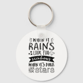 Inspiration Zitat suchen nach Star und Regenbogen Schlüsselanhänger
