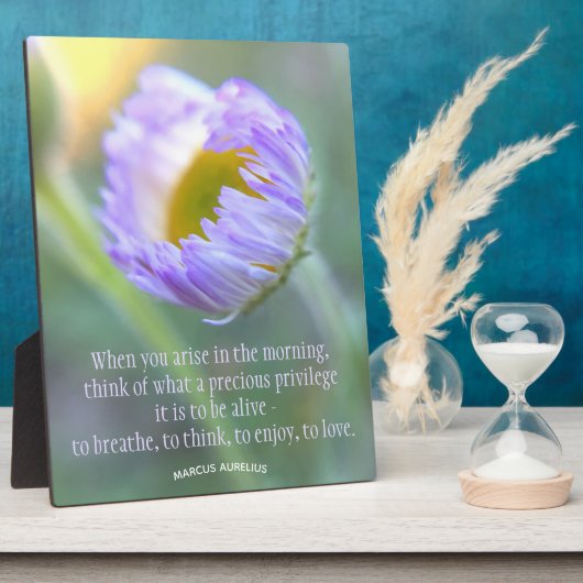 Inspiration Zitat Typografie Blumenmakro Foto Fotoplatte (Seite)