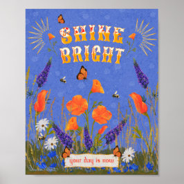 Inspiration Zitat Wildblumen Poppies Kalifornien Poster