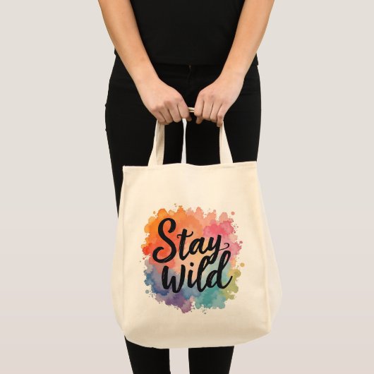 Inspiration Zitatbeutel mit farbenfroher Abstrakti Tragetasche (Vorderseite (Produkt))