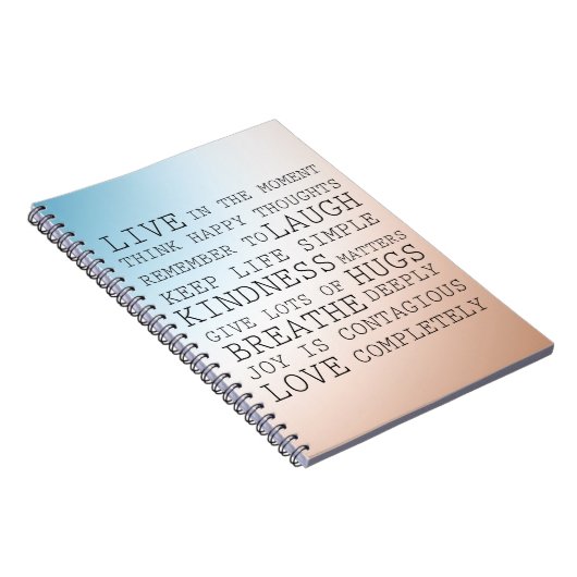 Inspiration Zitate Blue Brown Ombre Notizblock (Rechte Seite)