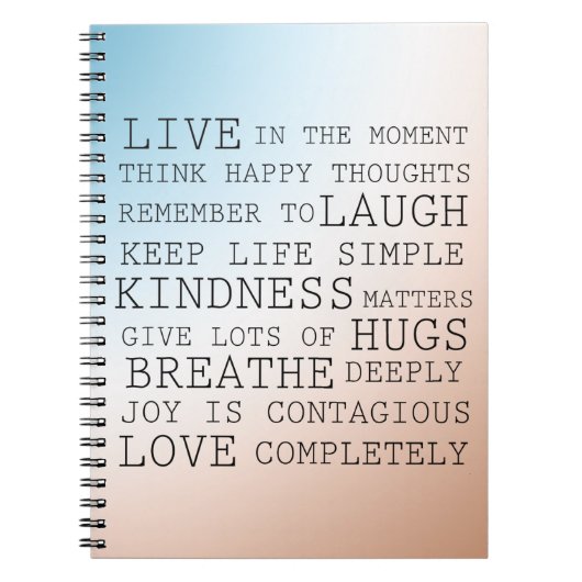 Inspiration Zitate Blue Brown Ombre Notizblock (Vorderseite)