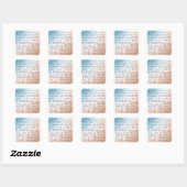 Inspiration Zitate Blue Brown Ombre Quadratischer Aufkleber (Blatt)