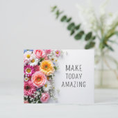 Inspiration Zitate Farbige Blume Postkarte (Stehend Vorderseite)