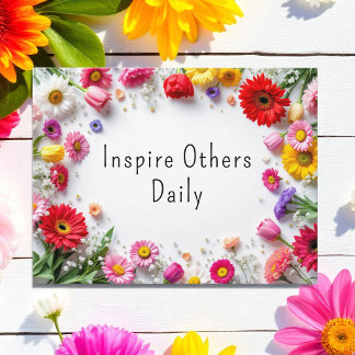 Inspiration Zitate Office Erfolg farbig Postkarte