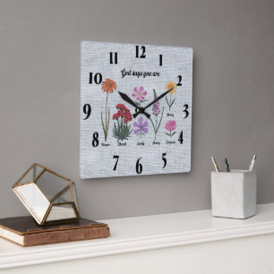 Inspiration/Zitate Quadratische Wanduhr