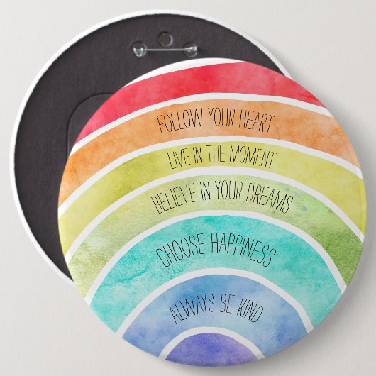 Inspiration Zitate Rainbow personalisiert Button (Vorne & Hinten)