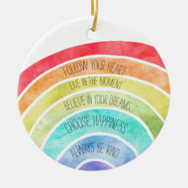 Inspiration Zitate Rainbow personalisiert Keramik Ornament