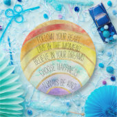 Inspiration-Zitate-Regenbogen Pappteller (Party)