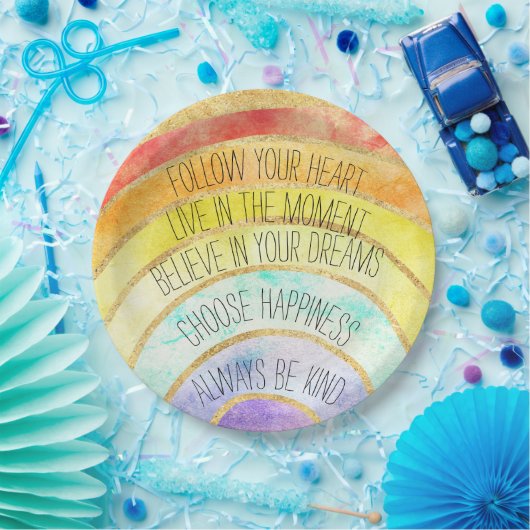 Inspiration-Zitate-Regenbogen     Pappteller (Party)