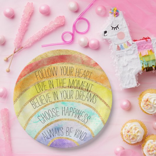 Inspiration-Zitate-Regenbogen     Pappteller (Party)