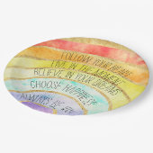 Inspiration-Zitate-Regenbogen     Pappteller (Schrägansicht)