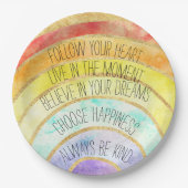 Inspiration-Zitate-Regenbogen     Pappteller (Vorderseite)