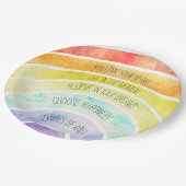 Inspiration Zitate Regenbogen personalisiert Pappteller (Schrägansicht)