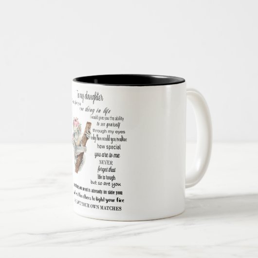 Inspiration/zu meiner Tochter Zwei-Tonen-Kaffee-Ta Zweifarbige Tasse (VorderseiteRechts)