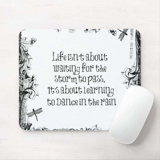 Inspiration zum Tanzen bei Regen Zitat Mousepad (Mit Mouse)