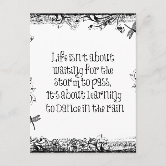 Inspiration zum Tanzen bei Regen Zitat Postkarte (Vorderseite)