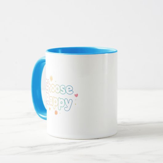 Inspirational and Cheerful Positive Message Tasse (Vorderseite Links)