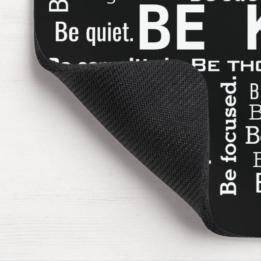 Inspirational BE KIND Word Cloud Mousepad (Ecke)