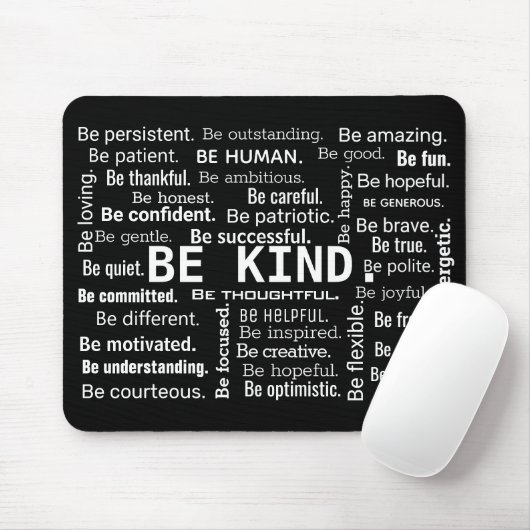 Inspirational BE KIND Word Cloud Mousepad (Mit Mouse)