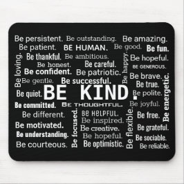 Inspirational BE KIND Word Cloud Mousepad