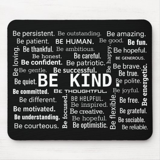 Inspirational BE KIND Word Cloud Mousepad (Vorne)