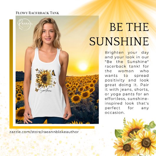 Inspirational Be the Sunshine Flowy Racerback Tank