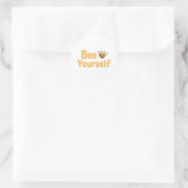 Inspirational "Be Yourself" Positive Message Runder Aufkleber (Tasche)