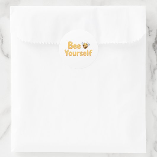 Inspirational "Be Yourself" Positive Message Runder Aufkleber (Tasche)