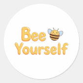 Inspirational "Be Yourself" Positive Message Runder Aufkleber (Vorderseite)