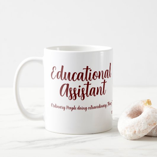 INSPIRATIONAL BERRY COLOR TEXT Bildung Assistant Kaffeetasse (Mit Donut)