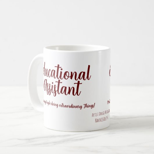 INSPIRATIONAL BERRY COLOR TEXT Bildung Assistant Kaffeetasse (Vorderseite Links)
