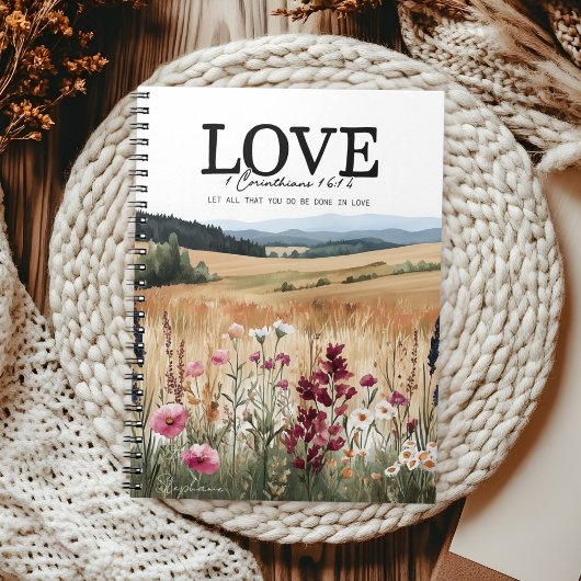 Inspirational Bible Verse 1 Corinthians 16:14 Notizblock